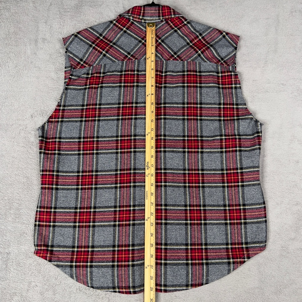 Fear Of God FOG Collection Two Sleeveless Flannel Button Up Shirt Men's Small - Picture 10 of 10
